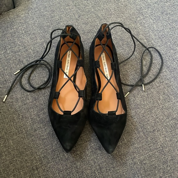 & other stories lace up flats black suede - Picture 2 of 4